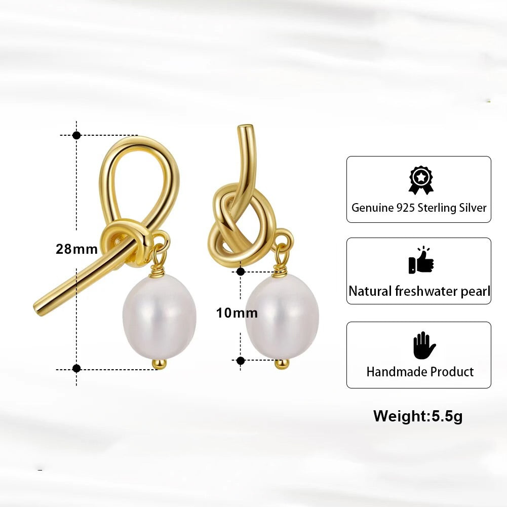 Pearl Earrings Bow with Pearl