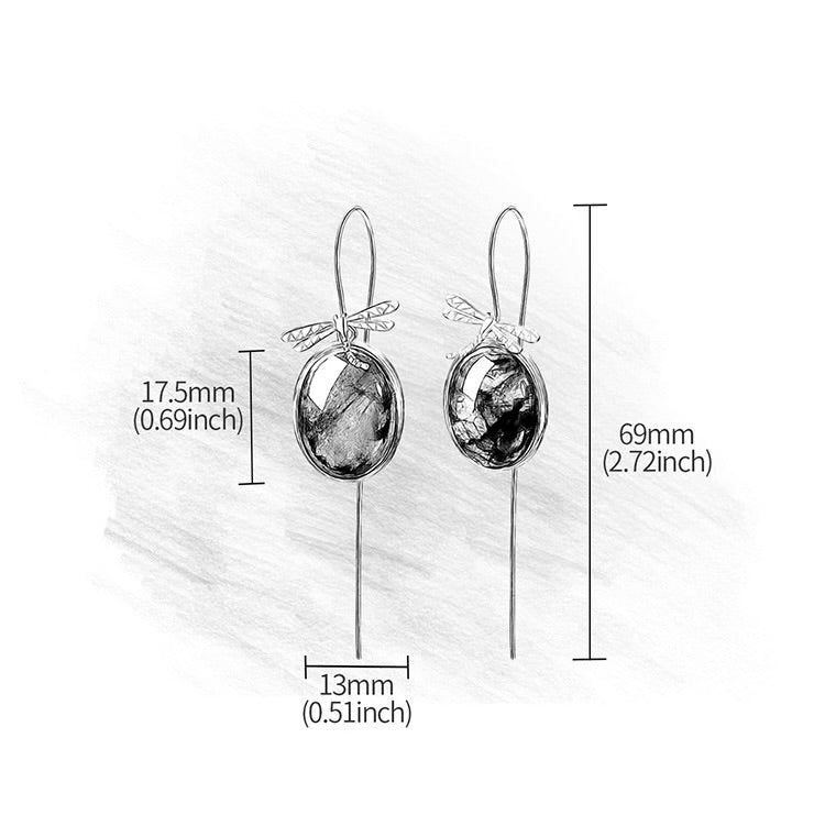 Handmade hanging earrings natural labradorite