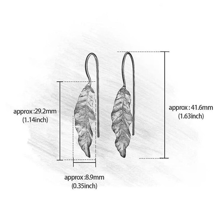 Delicate leaf hanging earrings