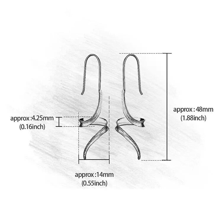 Handgefertigte Spiralohrringe, 925er Silber, 18K Gold