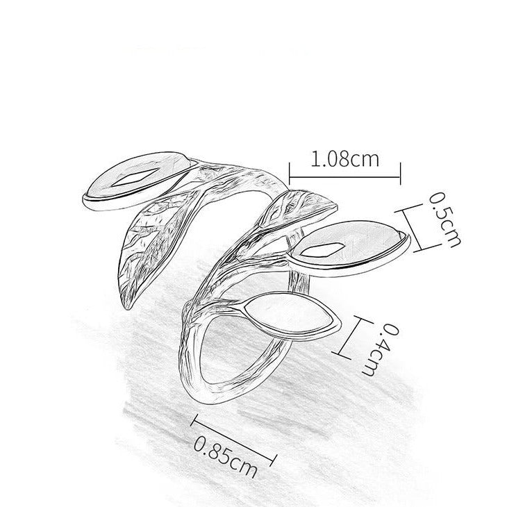 Handgefertigter Ring Aventurin Blätter "Frühling in der Luft"