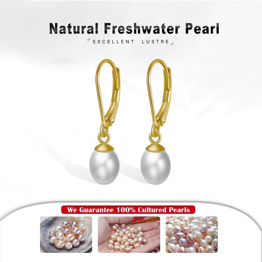 Handmade Minimalist Drop Earrings, Handpicked Natural Baroque Pearls