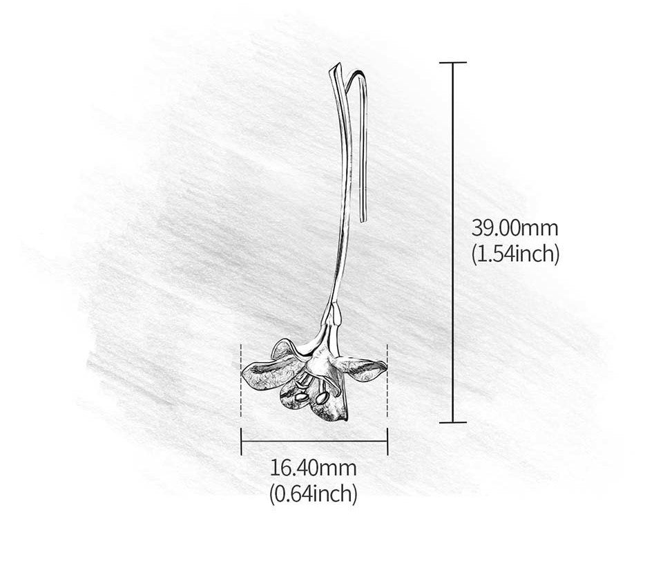 Handgefertigter Ring große Freesie, 925er Silber, 18K Gold
