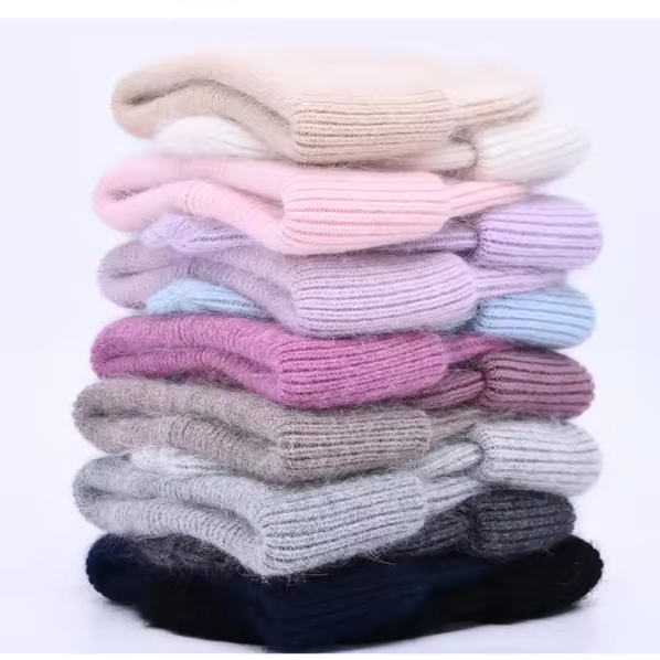 Warm, soft and fluffy Angora Beanie, mint green
