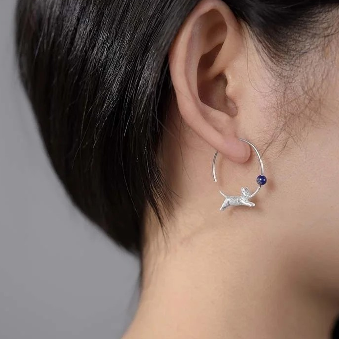 Cat hoop earrings