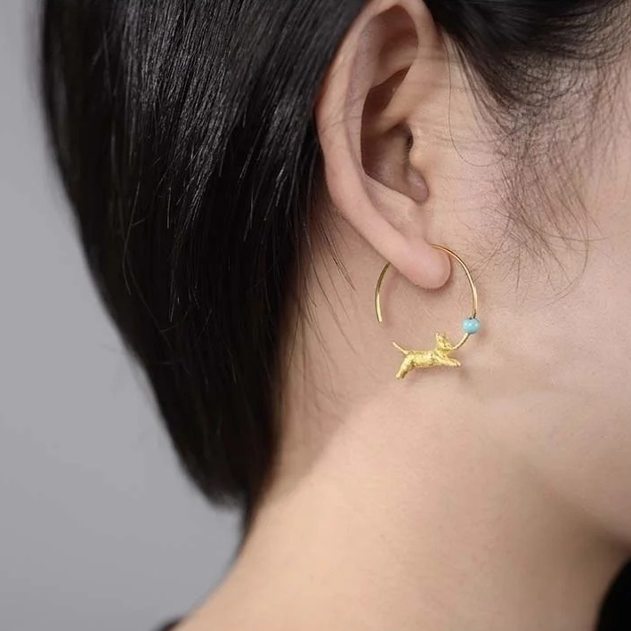 Cat hoop earrings
