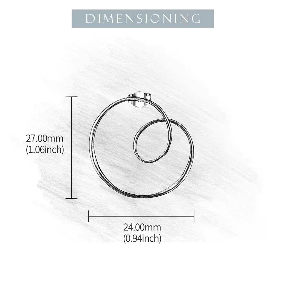 Große Breze Ohrringe, 925er Silber, 18K Gold