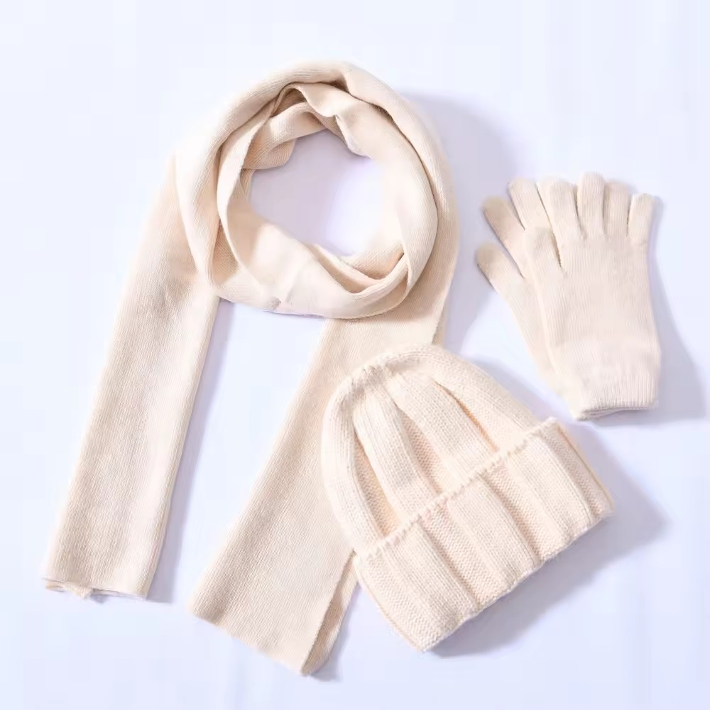 Hochwertige warme, weiche Mütze, Handschuhe und Schal aus Kaschmir und – RundePerle Schmuck