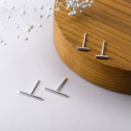 Minimalist stick stud earrings