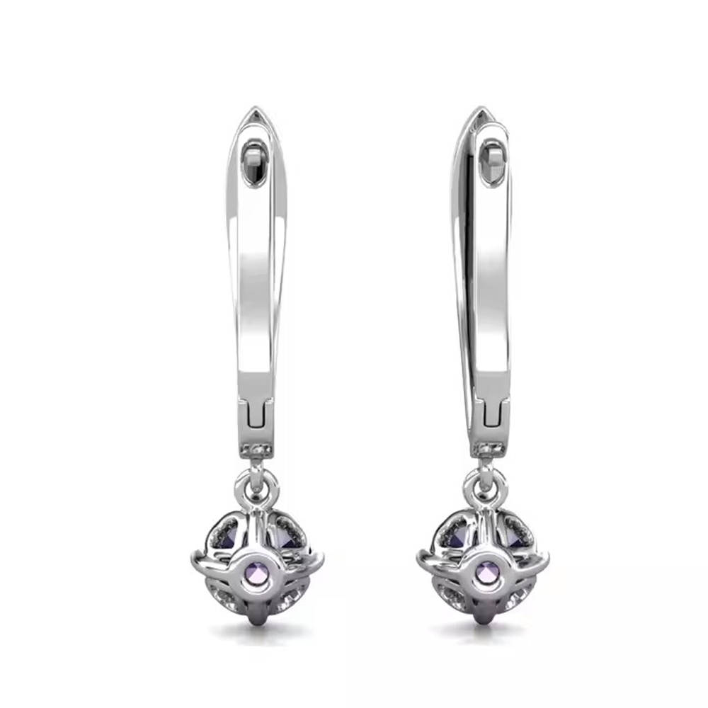 Klappcreolen mit Alexandrit, 925er Silber