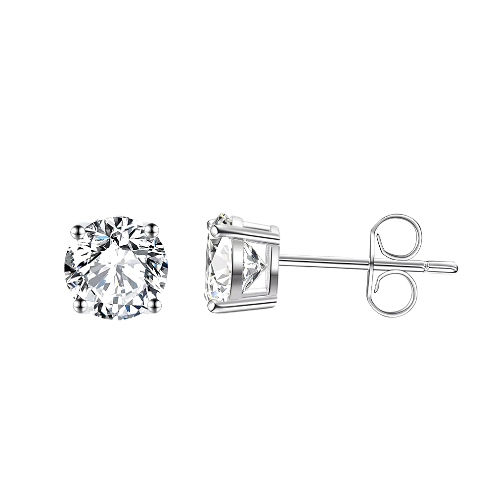 Unisex Cubic Zirkonia Ohrstecker, 925 Sterling Silber