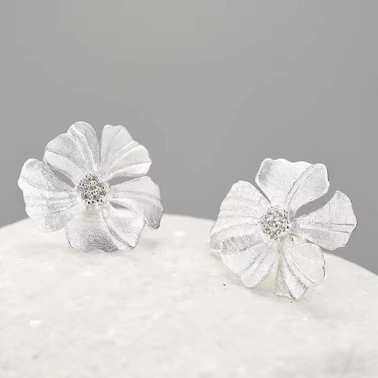 Handmade stud earrings "Elegant Peony"