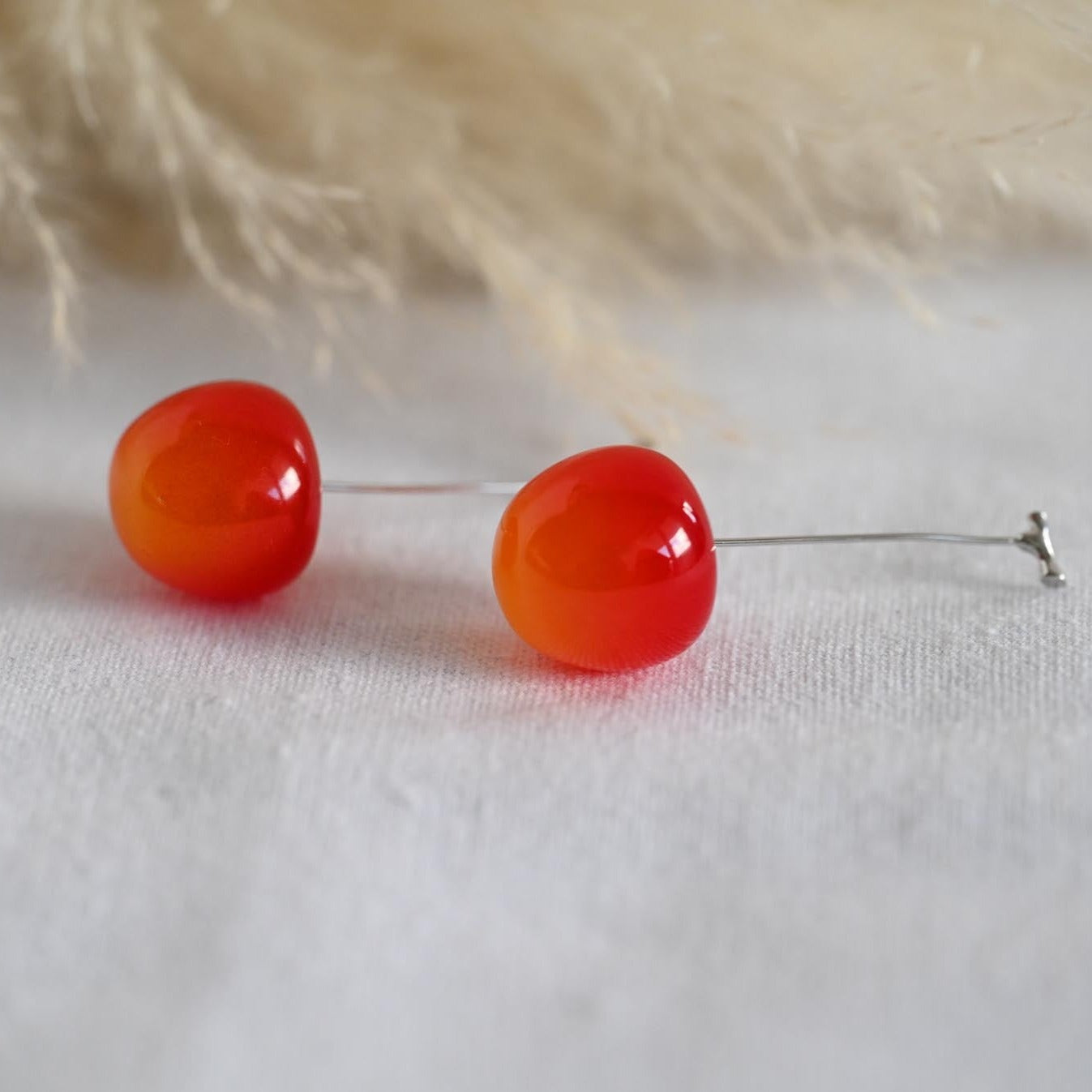 Hanging earrings “Juicy cherries”