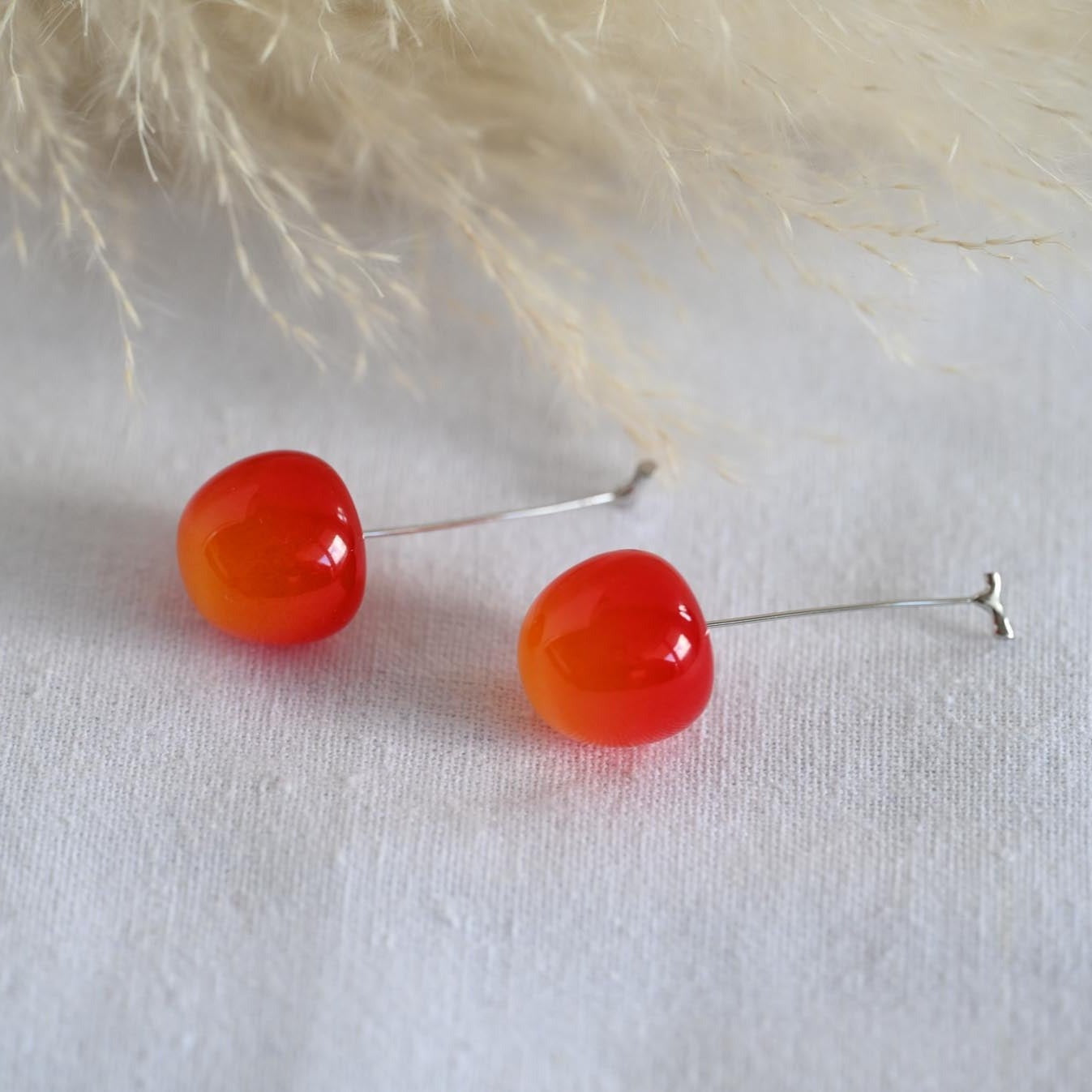 Hanging earrings “Juicy cherries”