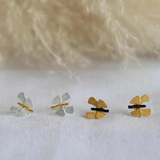 Handmade bicolor butterfly earrings