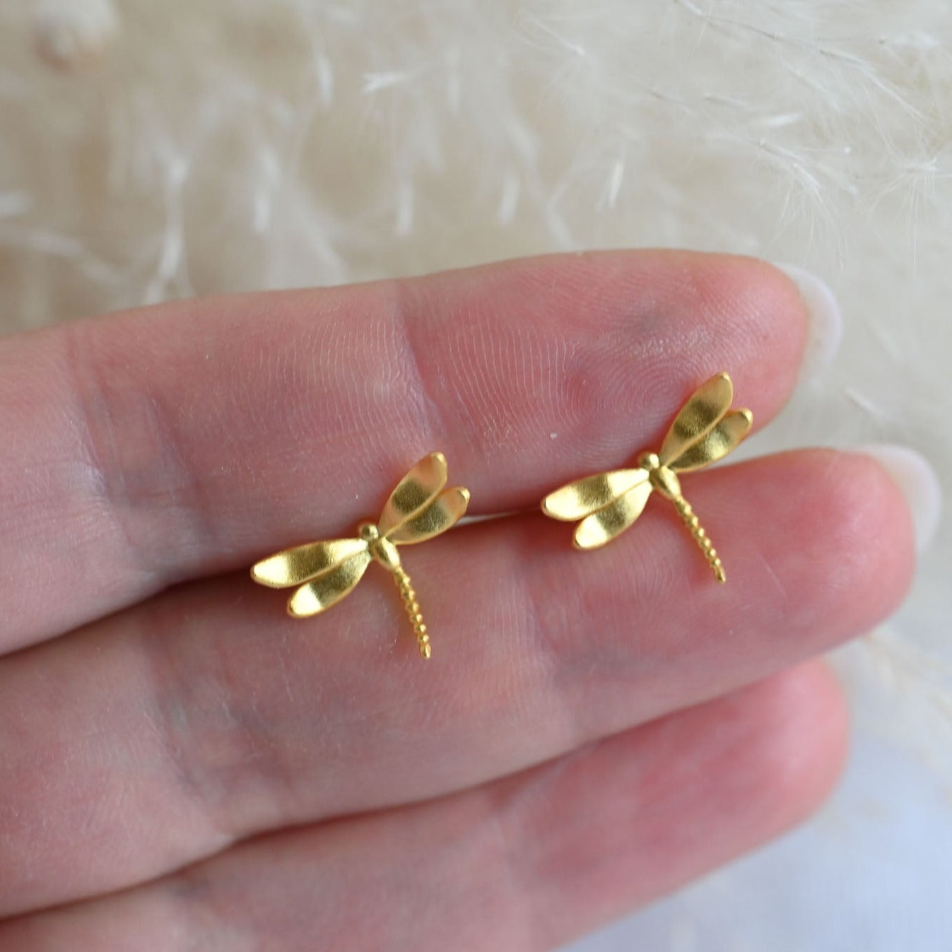 Handmade dragonfly stud earrings