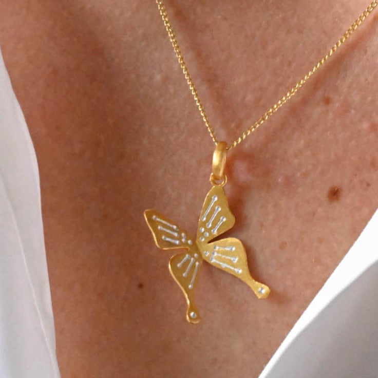 Handmade necklace delicate butterfly