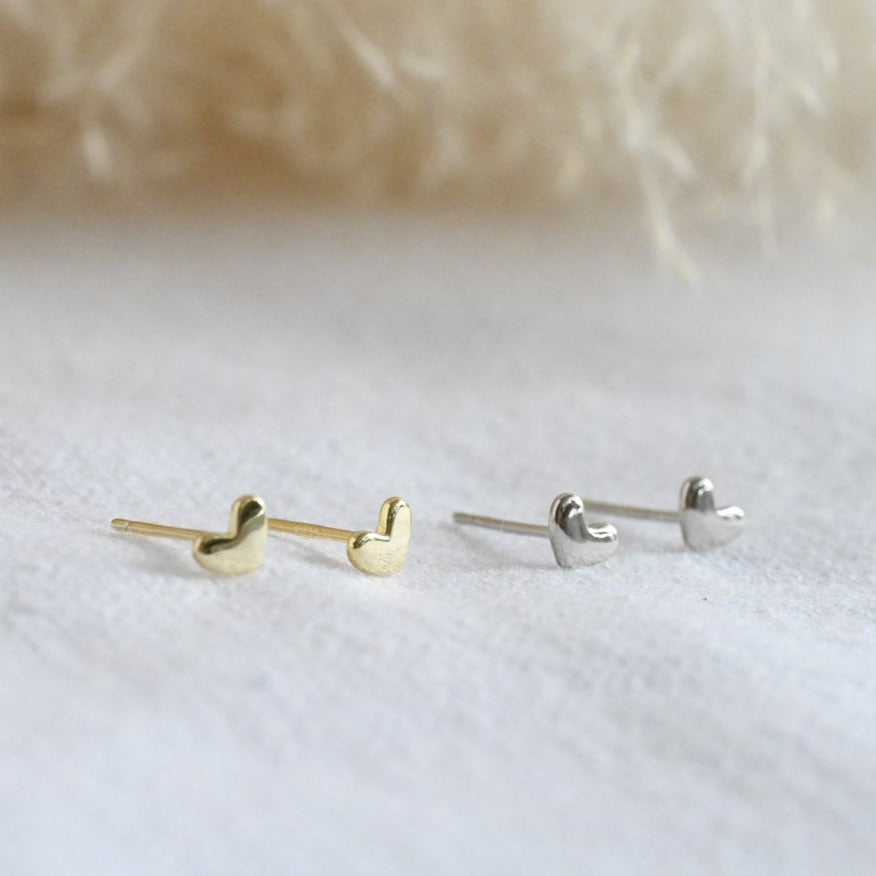 Small heart stud earrings