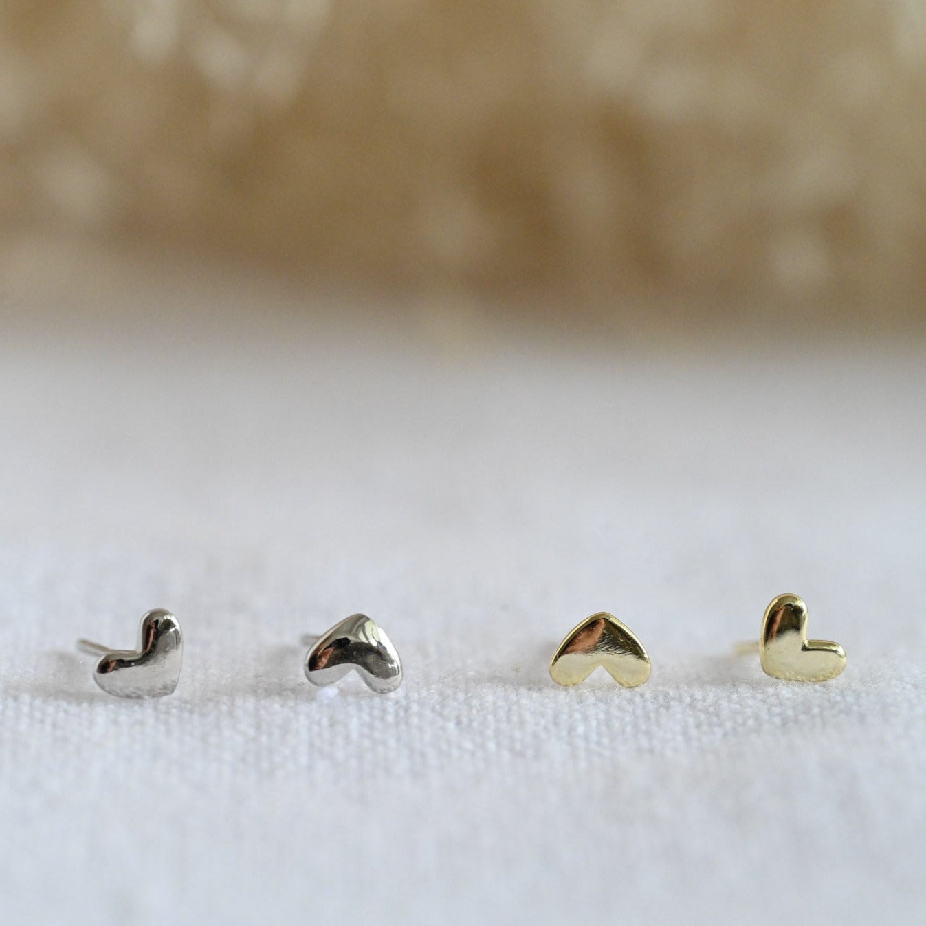 Small heart stud earrings