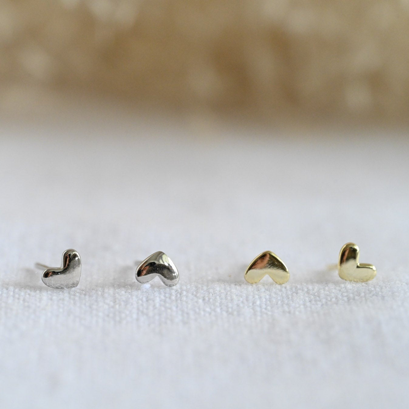 Small heart stud earrings