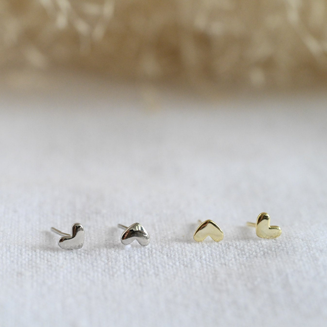 Small heart stud earrings