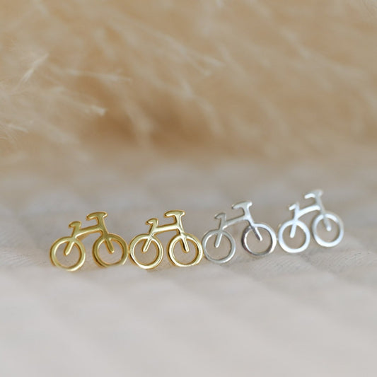 Minimalist Bicycle Stud Earrings