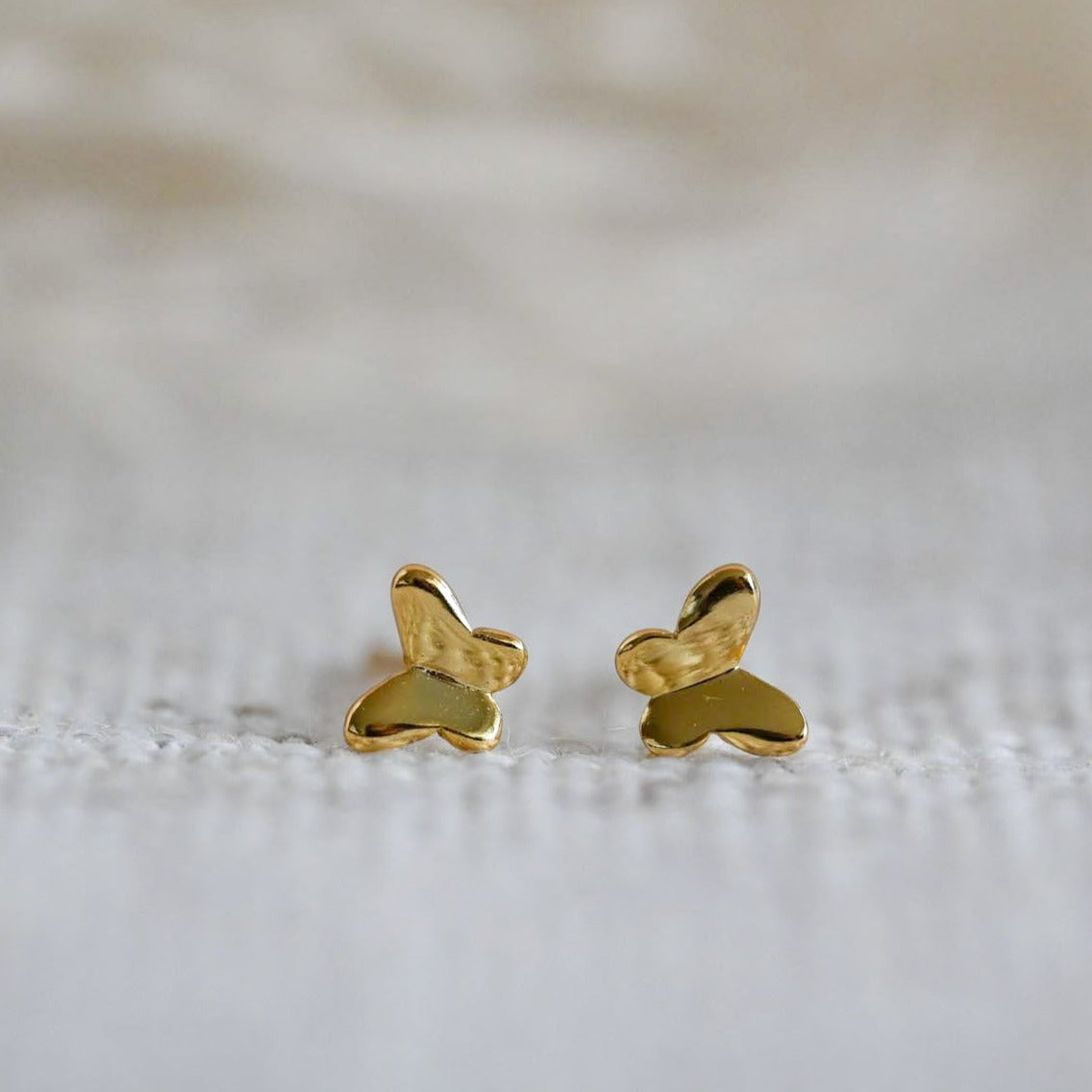 Mini cute butterfly earrings, 925 silver, 18K gold, rose gold