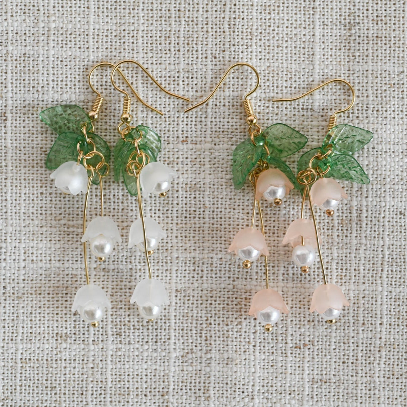 Sweet lily of the valley earrings with pearl