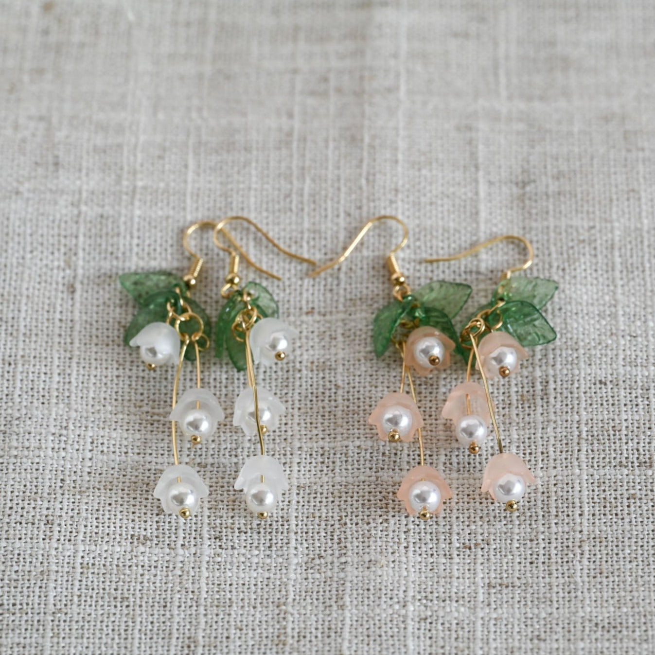 Sweet lily of the valley earrings with pearl