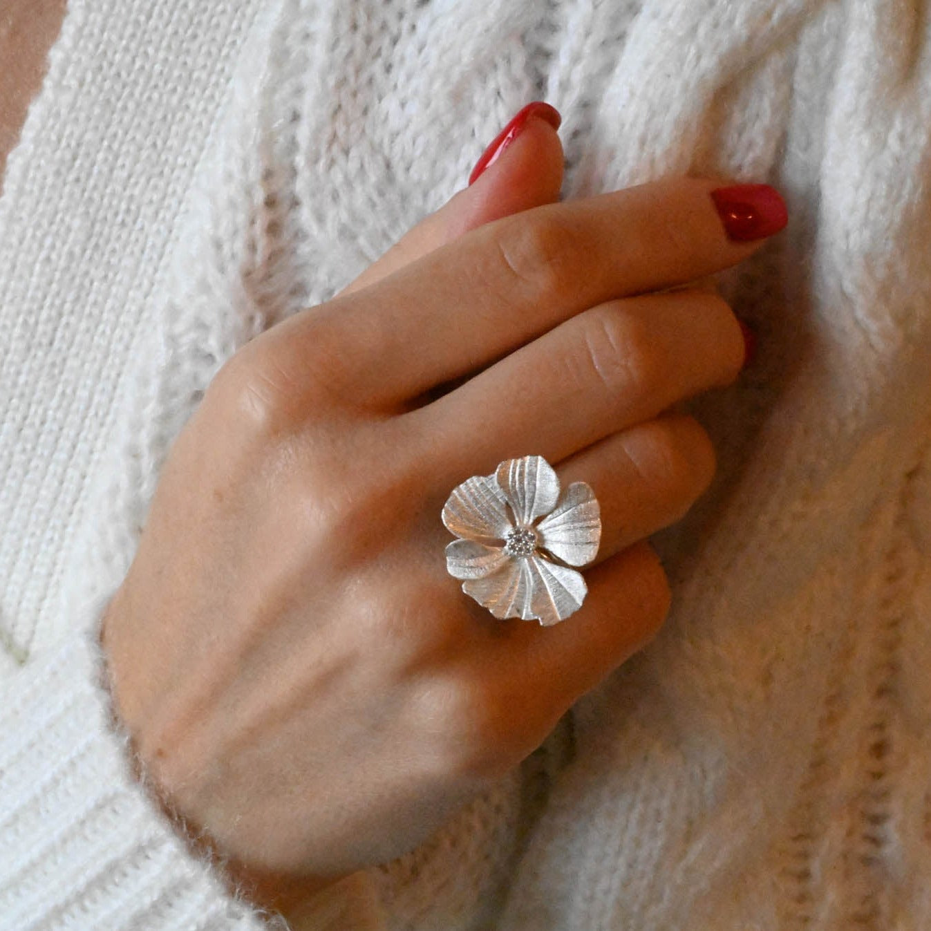 Handmade ring "Elegant Peony"