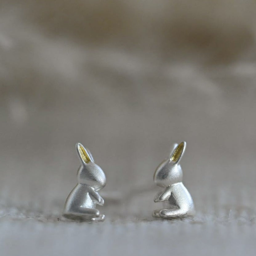 Süßer Hasi Mädchen Ohrstecker, 925 Sterling Silber