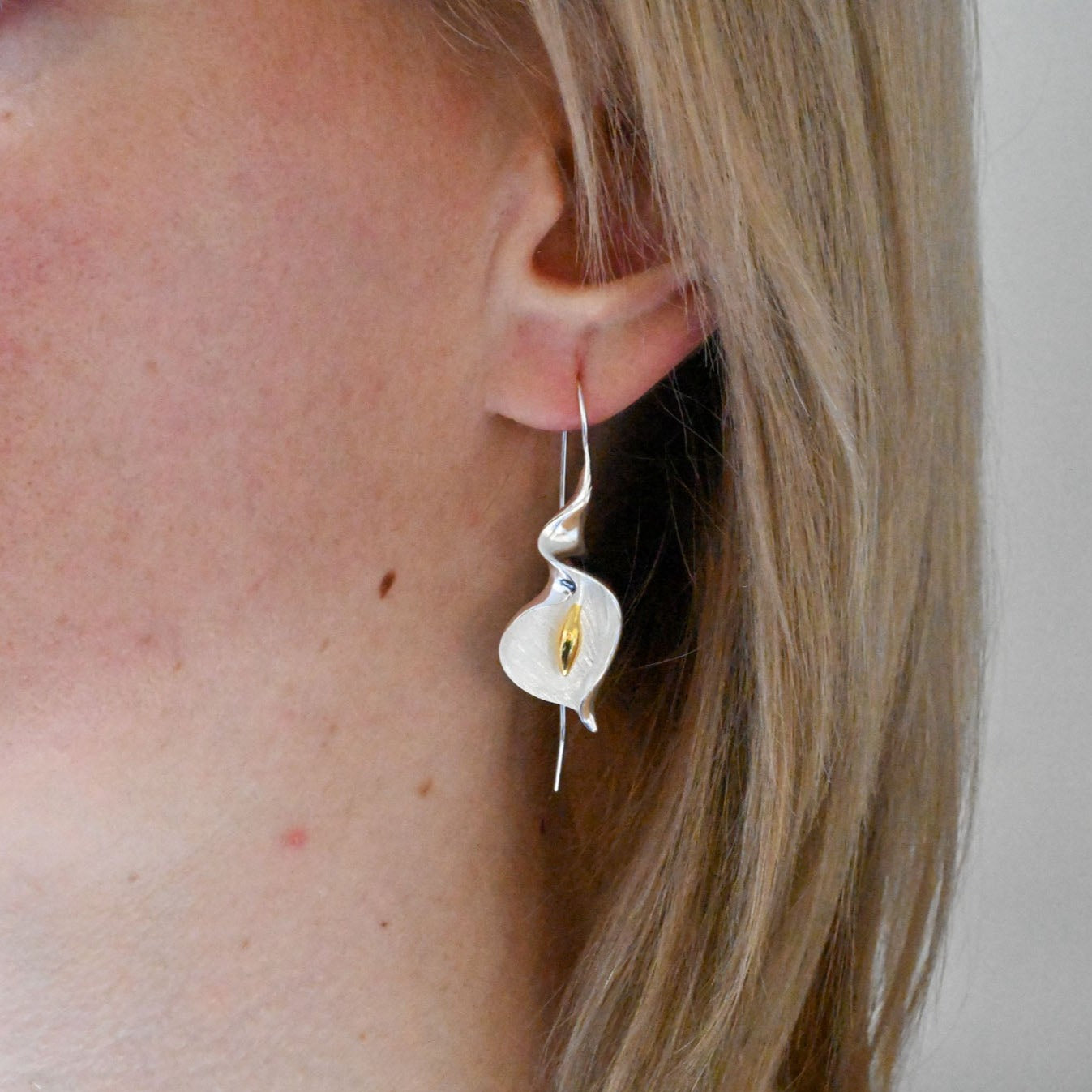 Handmade calla lily earrings