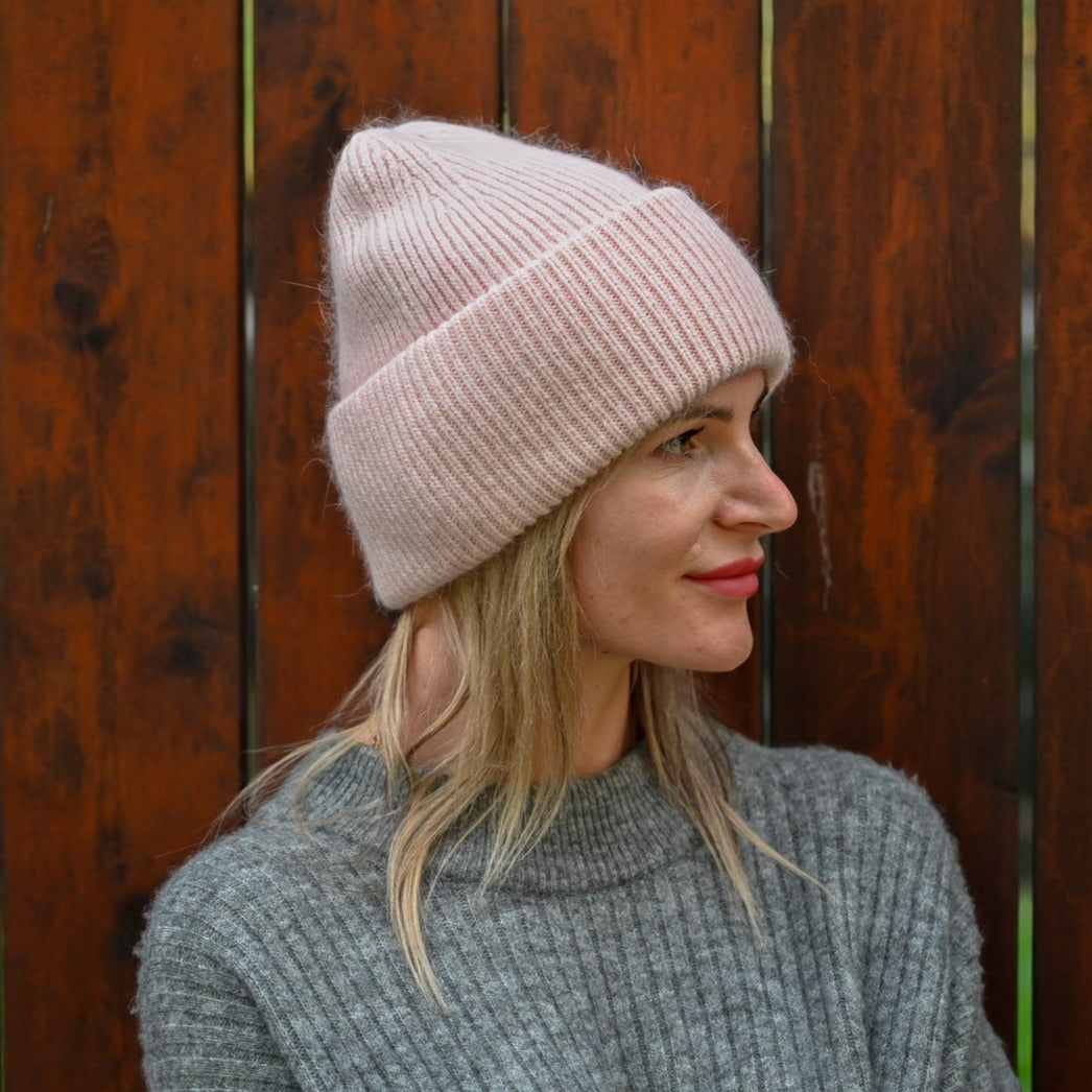 Warme, weiche und flauschige Angora Beanie