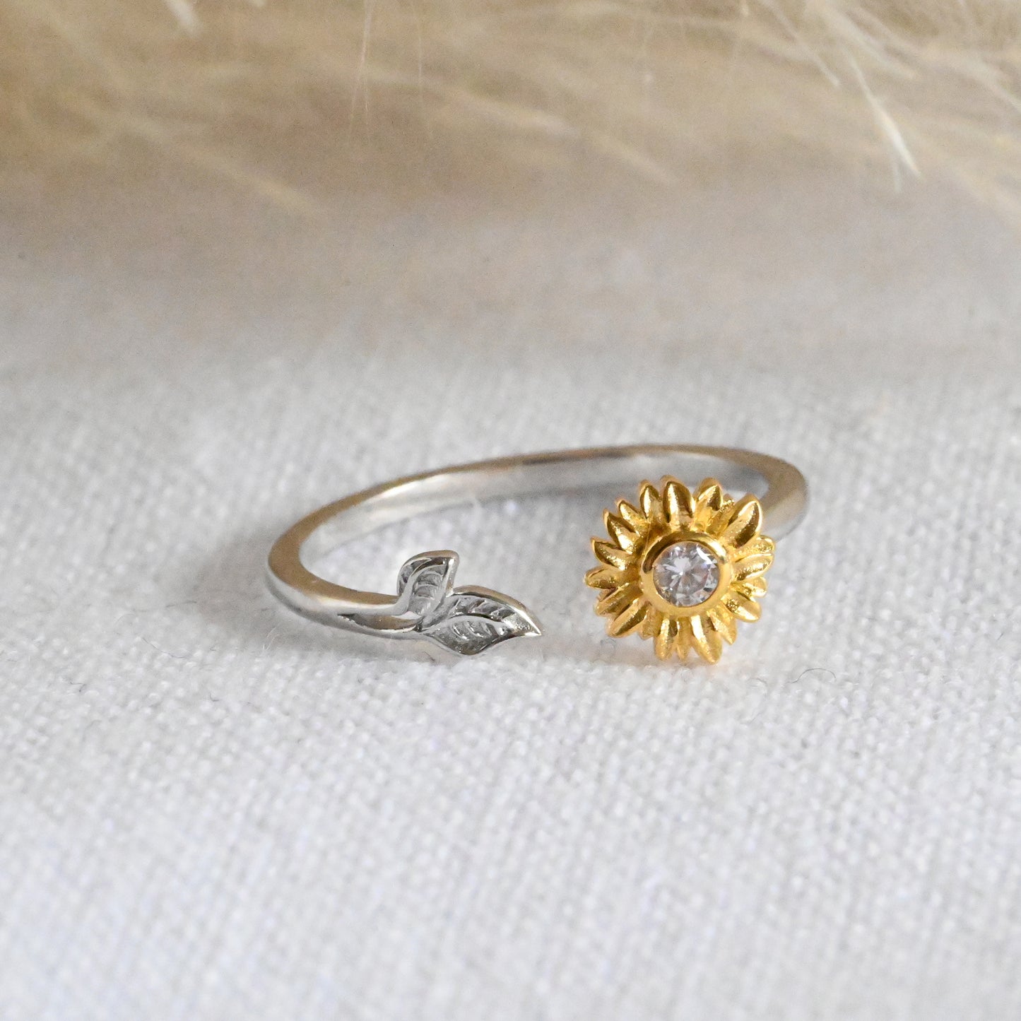 Minimalistischer Ring Sonnenblume