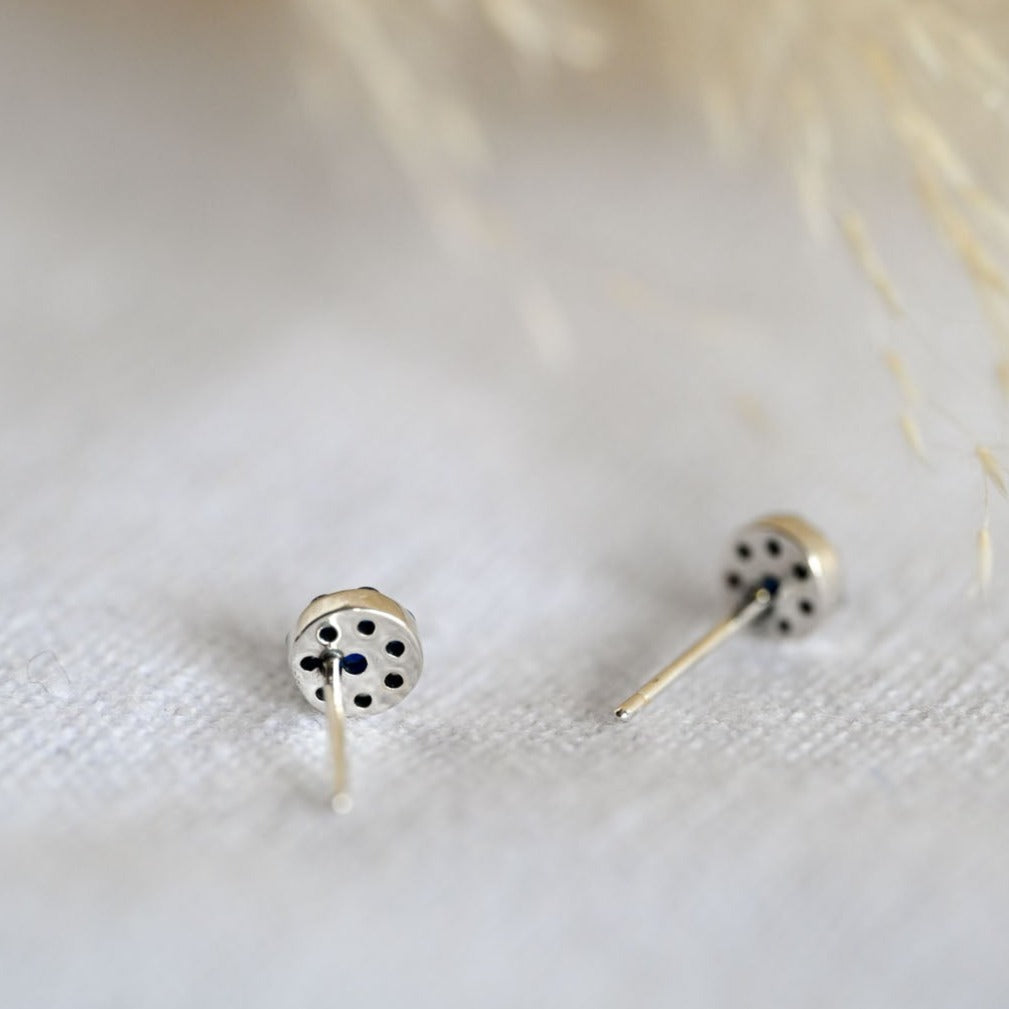 Handmade small evil eye stud earrings