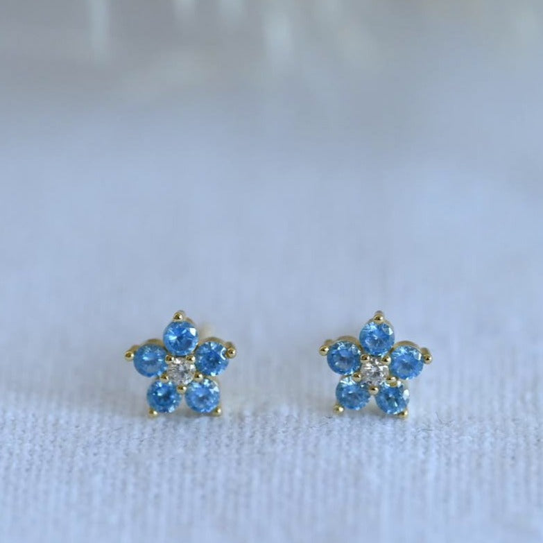 jewelry set "blue flower and crown"