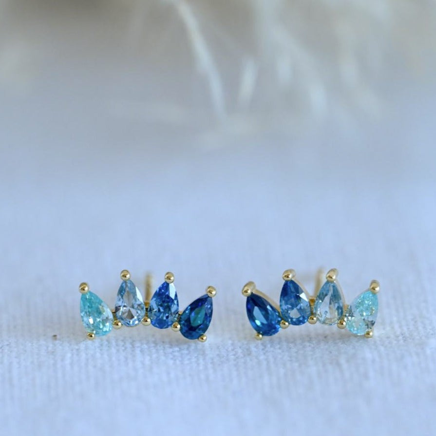 jewelry set "blue flower and crown"