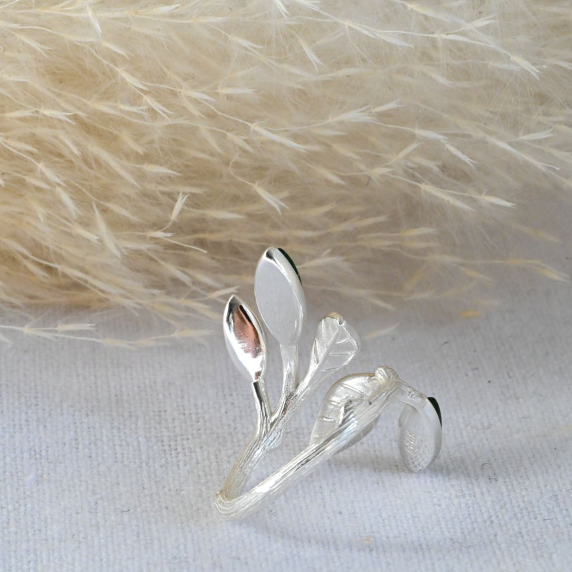 Handmade ring aventurine leaves "Spring in the air"