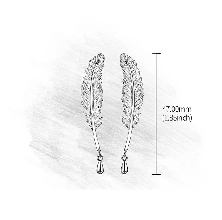 Minimalist feather earrings