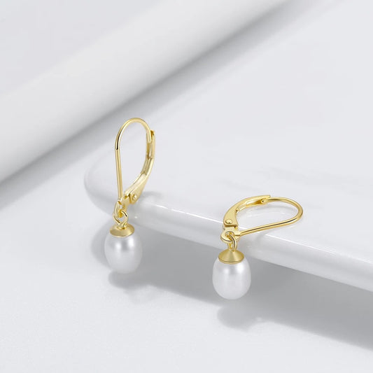 Handmade Minimalist Drop Earrings, Handpicked Natural Baroque Pearls