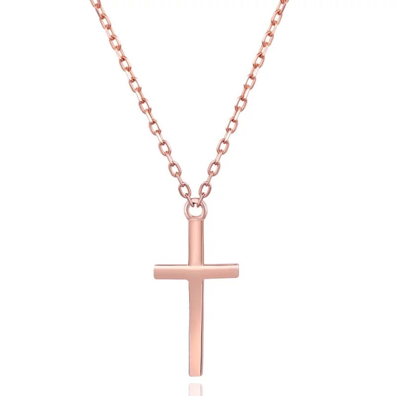 Minimalist Christian necklace with classic small cross