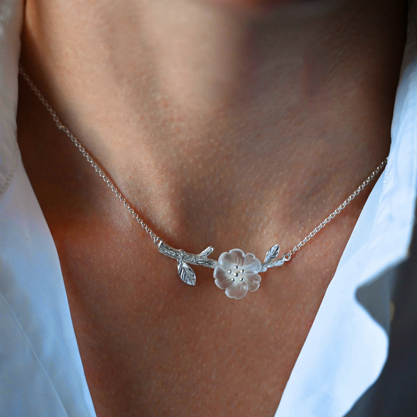 Handmade necklace necklace "Flower in the rain"