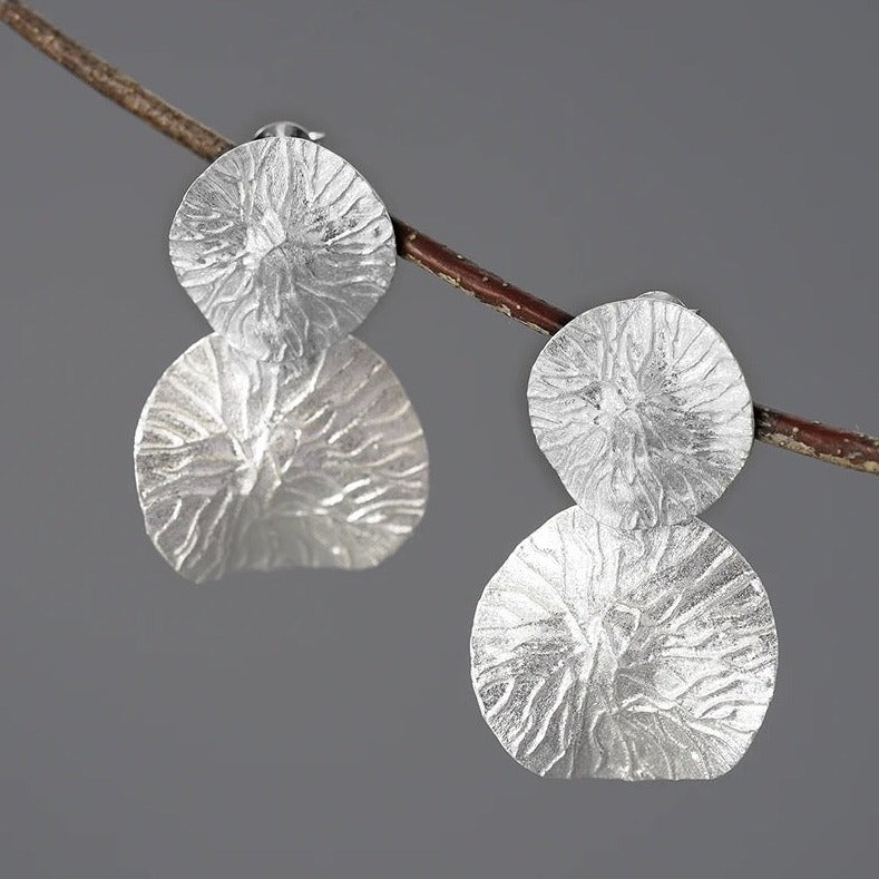 Lotus leaf hanging earrings