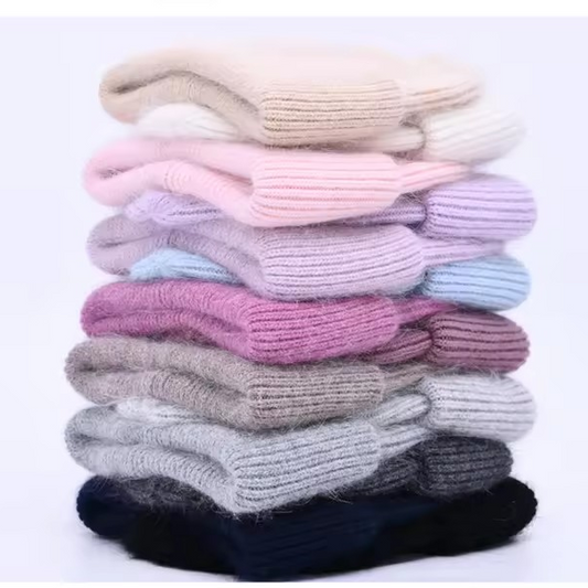 Warme, weiche und flauschige Angora Beanie