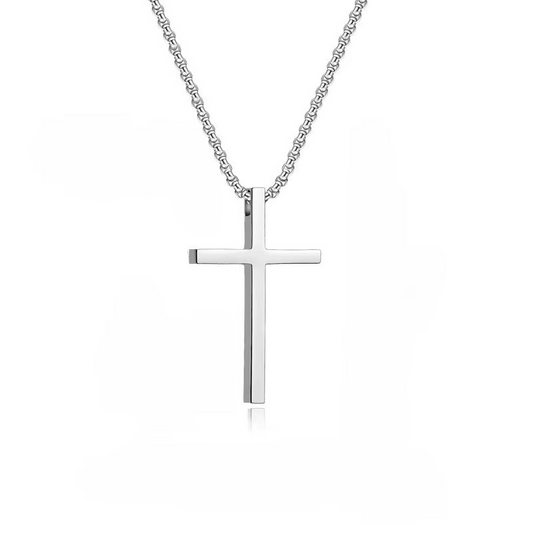 Kette mit kleinem Kreuz Anhänger, 925 Sterling Silber, 18K Gold
