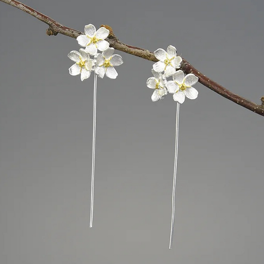 Forget-me-not hanging earrings large